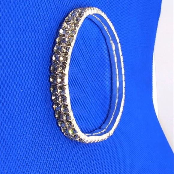 Silver Crystal Rhinestone Bracelet From Dance to Fitness Bikini to Beach Jewelry - Picture 6 of 8